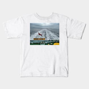 Heading away from Ardrossan en route to the Isle of Arran, Scotland Kids T-Shirt